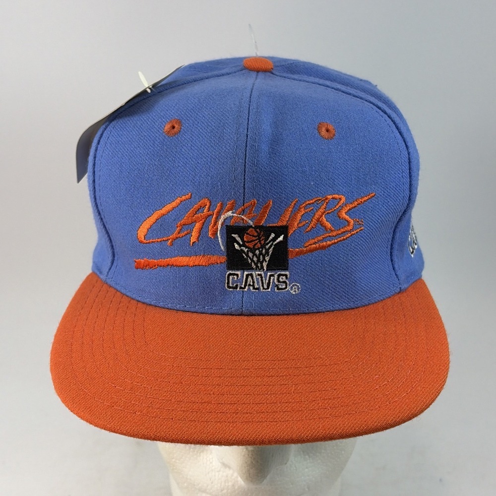 Vintage Cleveland Cavaliers Hat Snap Back AJD Blue And Orange New NOS Deadstock
